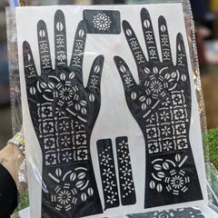 Full Hand Mehndi Sticker Stencil – Traditional Design