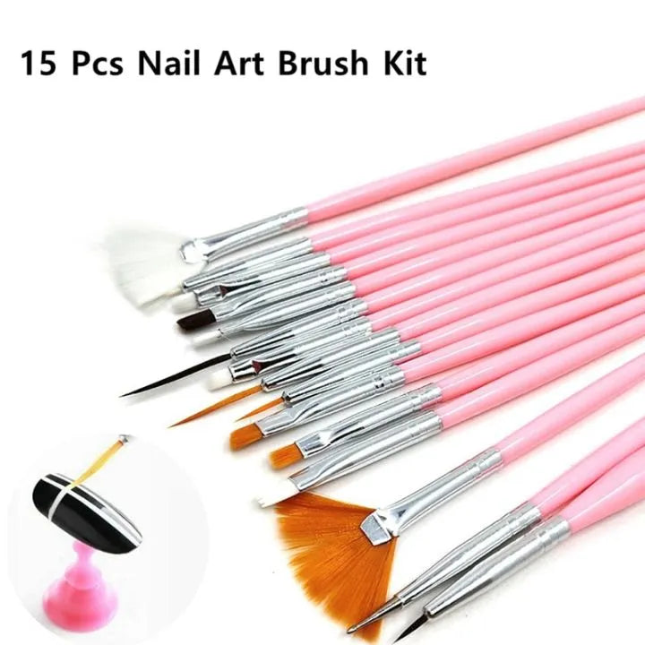 15 Pcs Nail Art Drawing Liner Brush Kit
