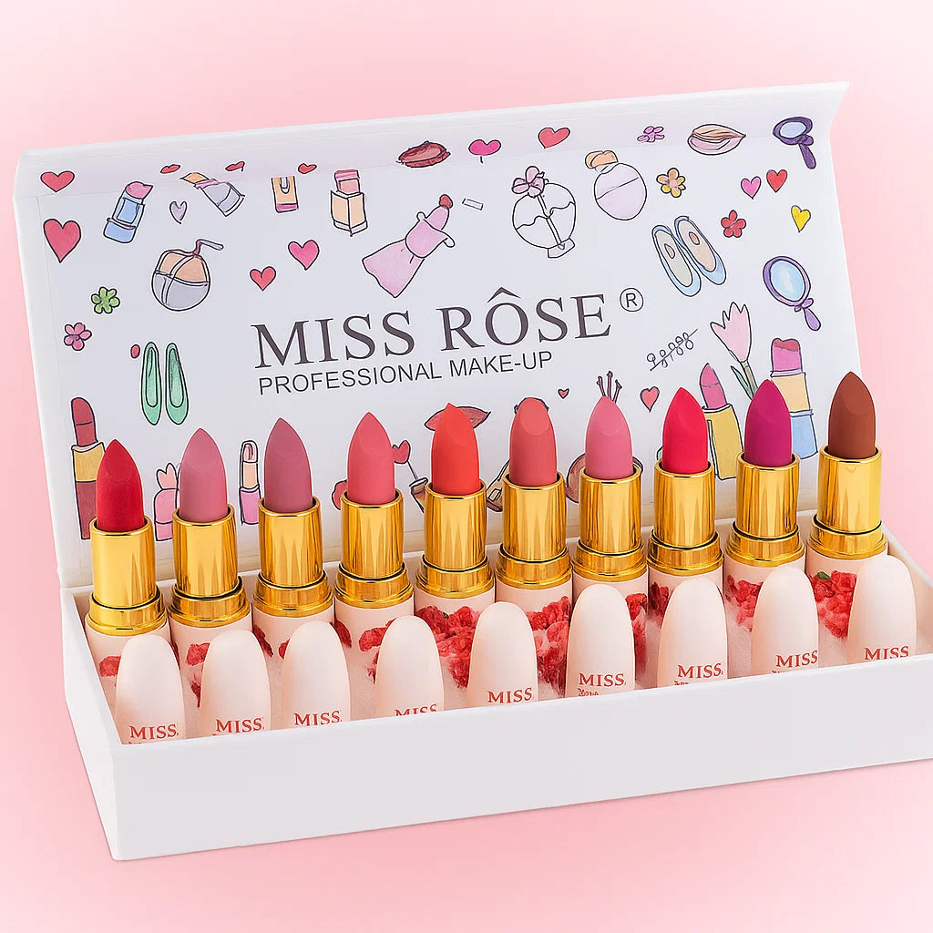 Miss Rose Lipsticks - 12 Pcs Set