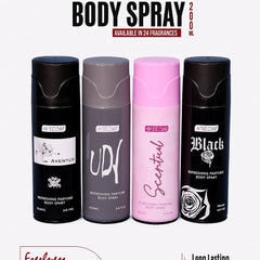 TEZN Body Spray - 4 Pcs - Each 200ml Aventus, Lady, Scentual, and Black.
