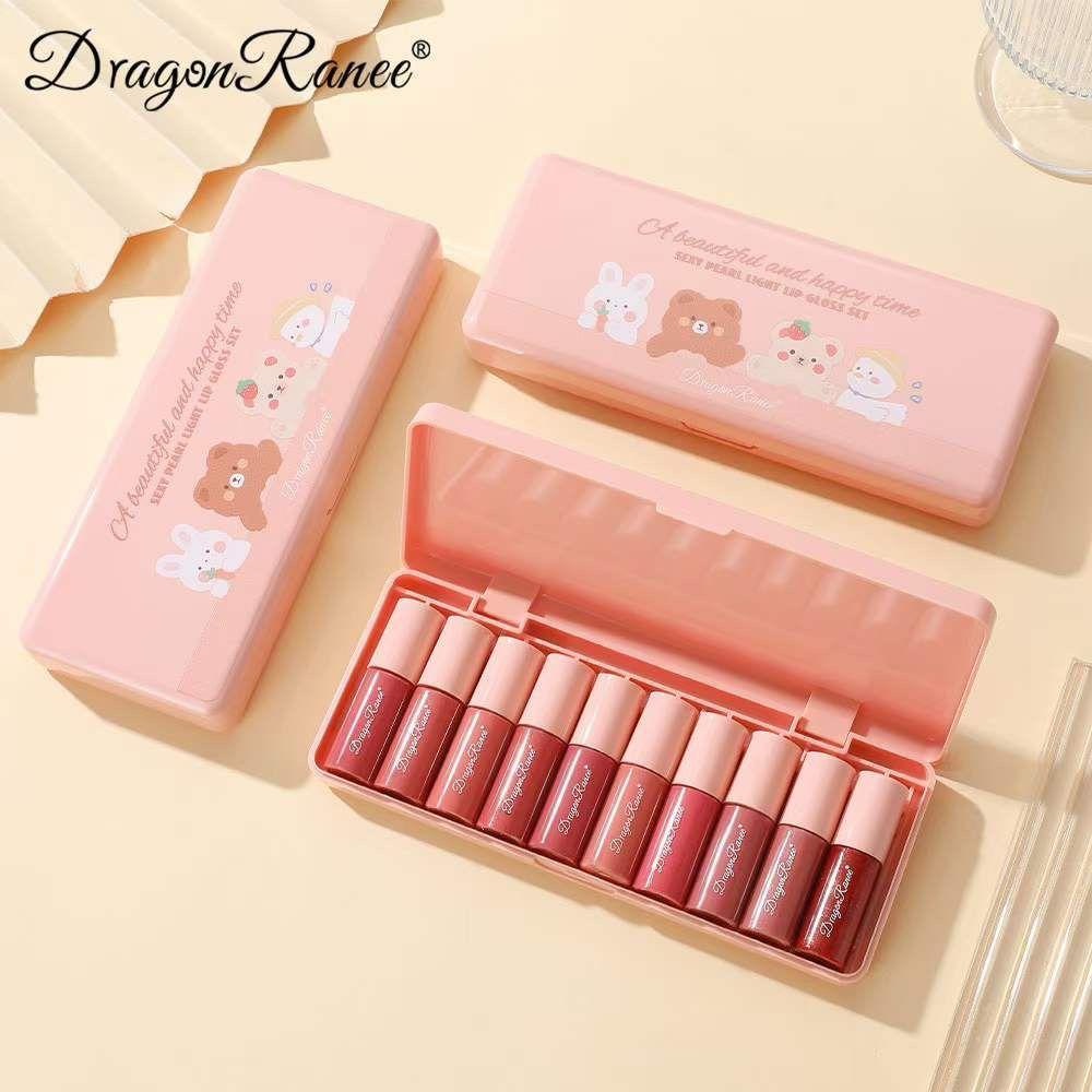 10Pcs Dragon Ranee A Beautiful And Happy Time Sexy Pearl Light Lip Gloss Set 10Pcs Dragon Ranee A Beautiful And Happy Time Sexy Pearl Light Lip Gloss Set