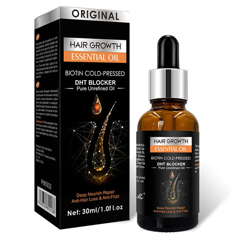 Hair Growth Essential Oil – Biotin Cold-Pressed DHT Blocker – 30ml (Anti Hair Loss)