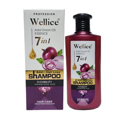 Wellice 7 in 1 Anti - Hair Loss Onion Hyalruonic Acid & Soothing Frizz Shampoo 400g