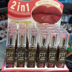 Victory story 2in1 lipstick plus matte gloss 6 Pcs
