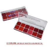 Love Queen Beauty 12 Colors Lip jelly Matte Lipstick Palette