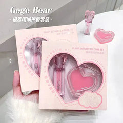 Gege Bear Plant Extract Lip Mask Lip Oil - 2Pcs Set