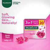 Palmolive Naturals Glow Soap, 3-In-One Pack, 3X145g
