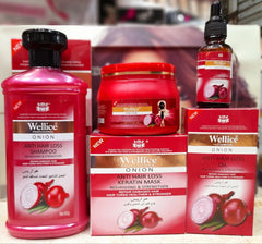 Wellice Deal Onion Hair Shampoo , Hair Oil & Hair Mask