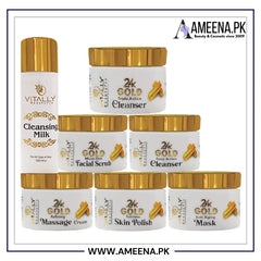 Vitally Gold 6 Steps Facial Set with Free Gift CLeansing Milk 120gm