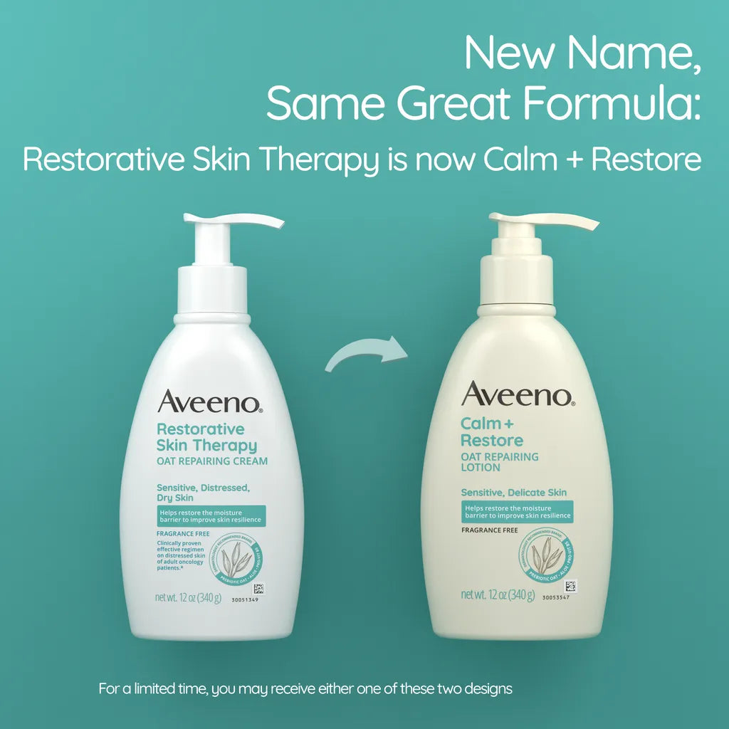 Aveeno Calm + Restore Oat Repairing Lotion – For Sensitive & Dry Skin - 312ml