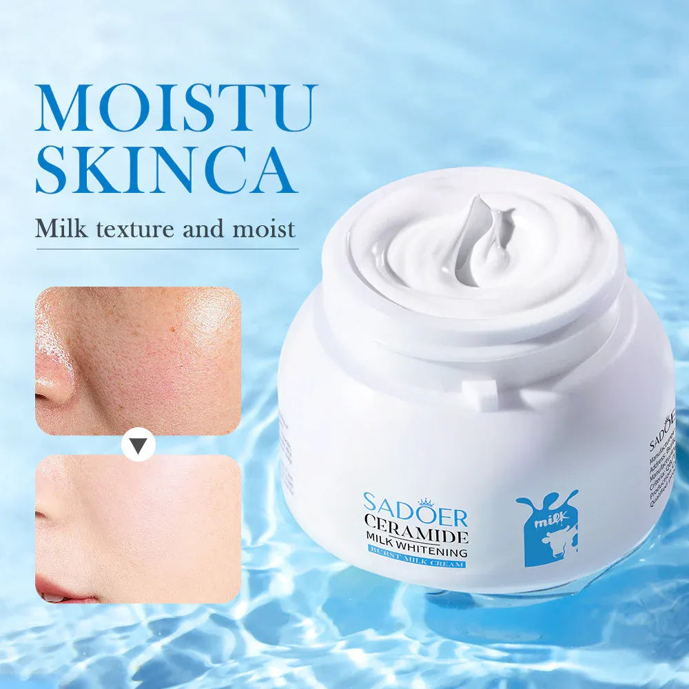 SADOER Milk Whitening Cream – Ceramide Glow & Moisture - 120g
