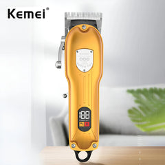 Kemei KM-802 Metal Engraving Hair Clipper with LED Display for Men