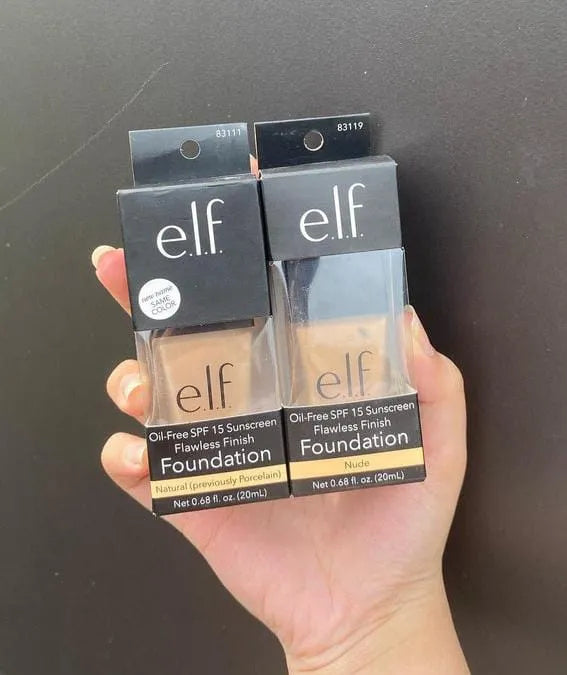 Original E.L.F Oil Free Spf-15 Sun Screen Flawless Finish Foundation 20ML