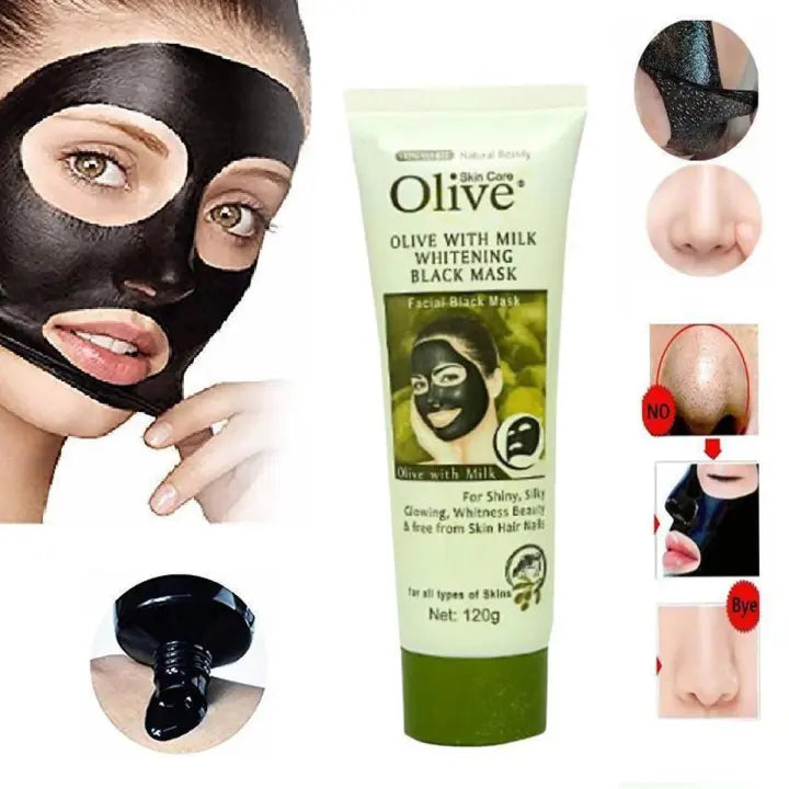 Olive with Milk Whitening Facial Black Charcoal Mask