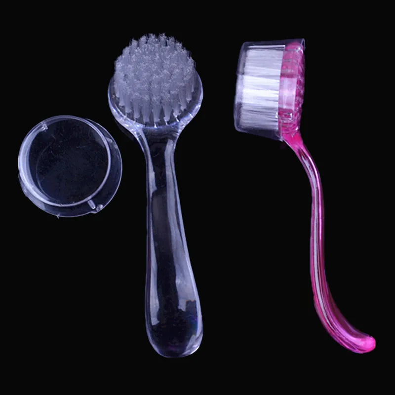 1 Pcs Plastic Nail Art Dust Cleaning Brush with Cap