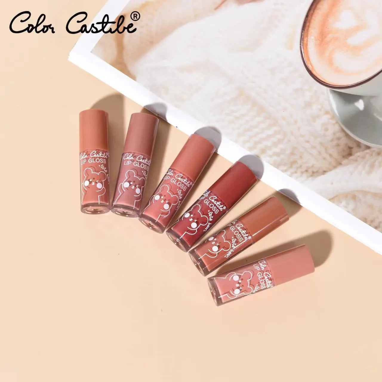 Color Castle Mini Bear Lip Gloss Waterproof & Long-Lasting 6Pcs