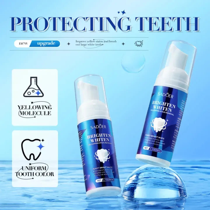 SADOER Brighten Whiten Tooth Cleaning Mousse Clean Tartar Gums Fresh Mouth Toothpaste 60ml