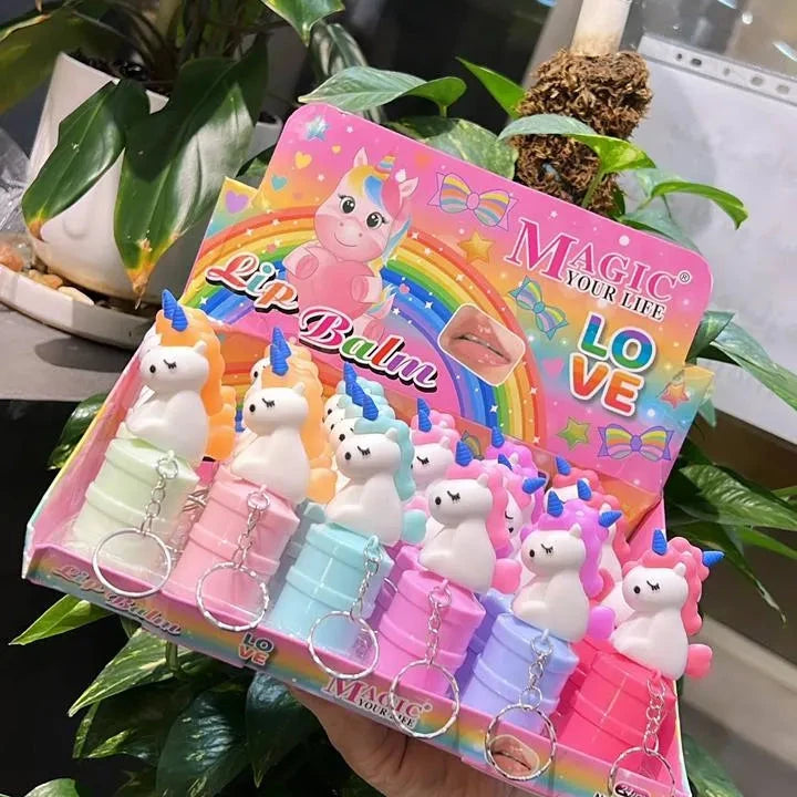 Unicorn Keychain Lip Balm Each