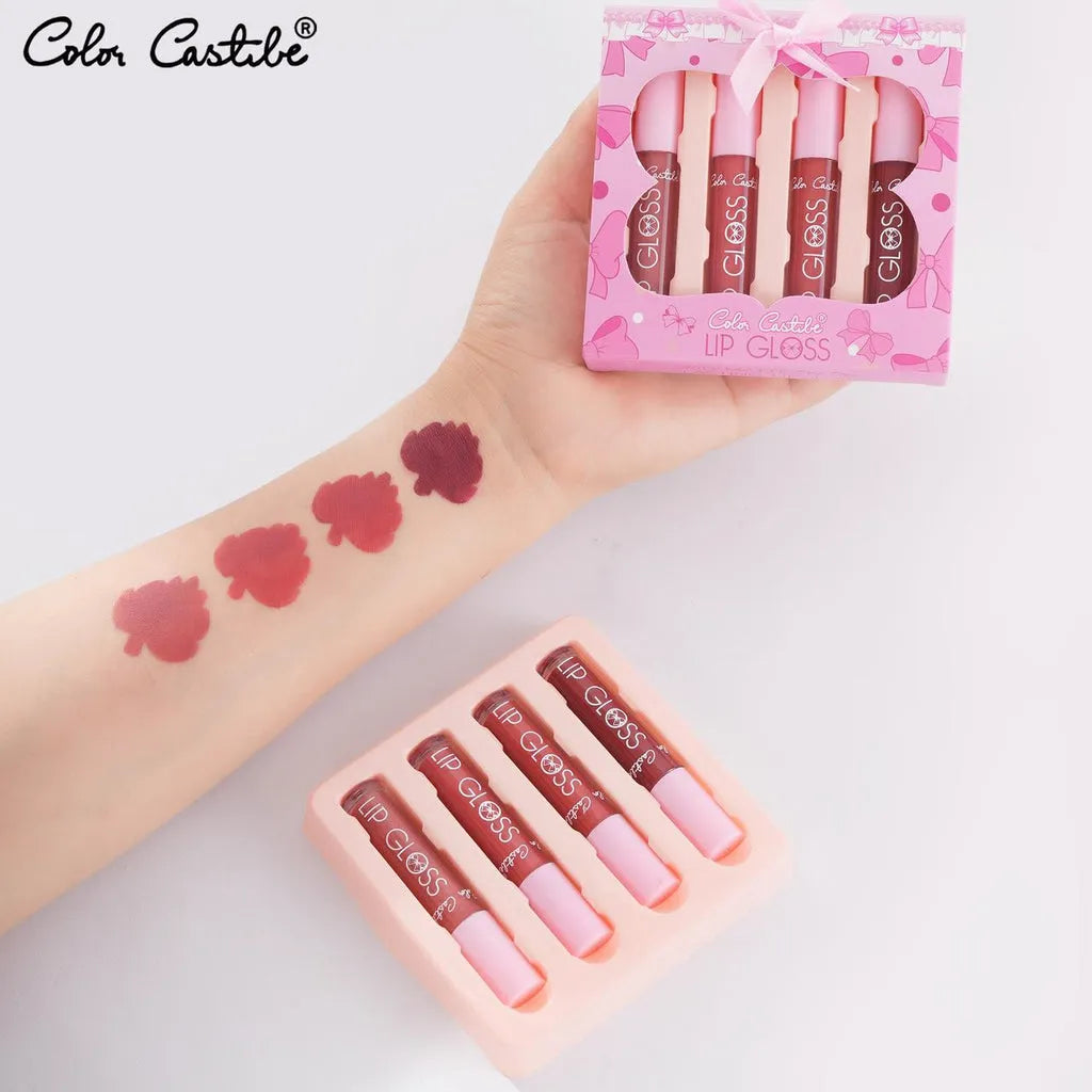 Color Castle 4pcs Matte Lip Gloss Set 24H Long Lasting LipGloss Kit