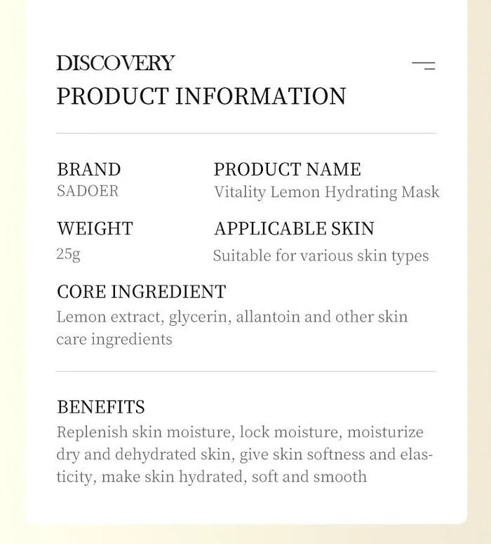 Sadoer Botany And Fruits Mango Skin Beauty Face Sheet Mask - 25g