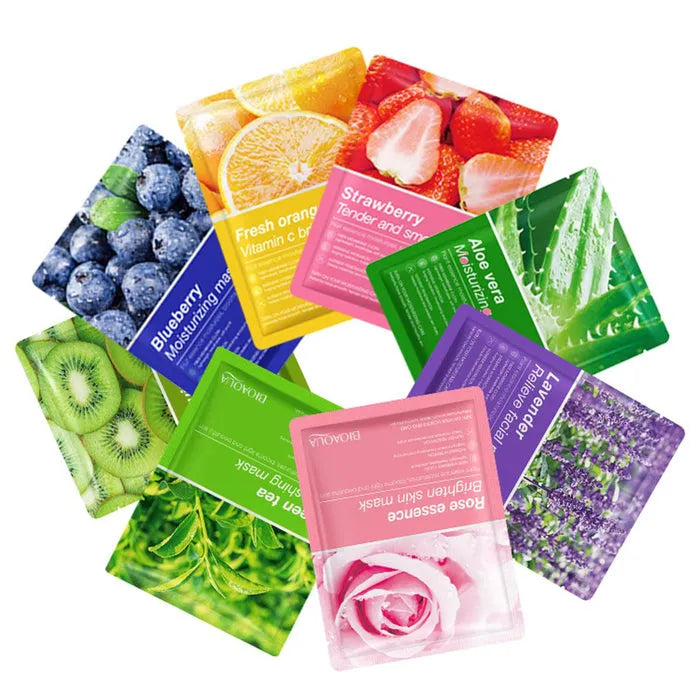 Pack Of 50 Pcs Random Moisturizing , Glowing , Anti Aging Deep Repair Sheet Masks 1x50