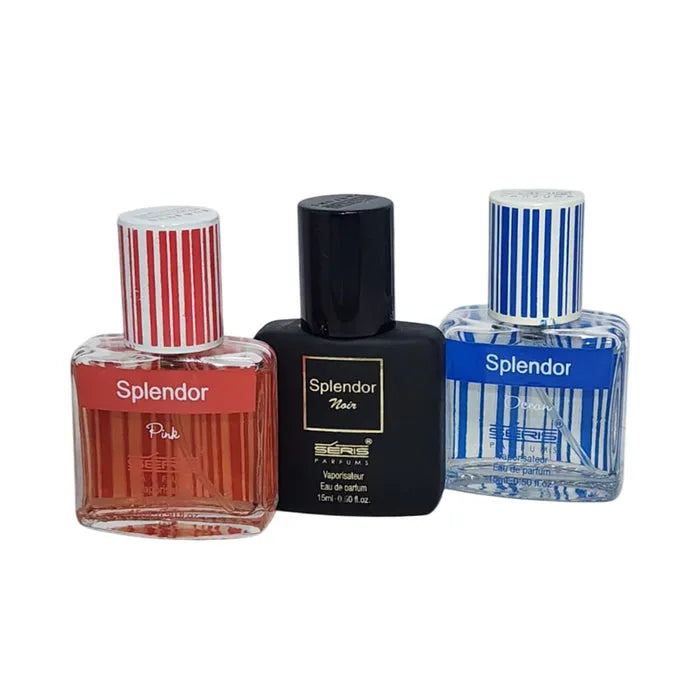 Splendor Perfume Trio by Seris Parfums – Pink, Noir & Ocean (Pack of 3)