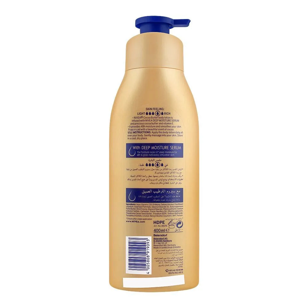 Nivea Cocoa Butter Dry Skin Body Lotion, With Deep Moisture Serum