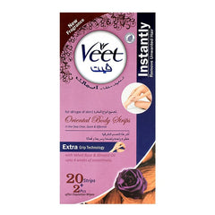 Veet Oriental Velvet Rose & Almond Oil Body Strips 20+2-Pack (Imported)