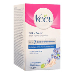 Veet Silky Fresh Sensitive Skin Hair Removal Lotion, Body & Legs 120g