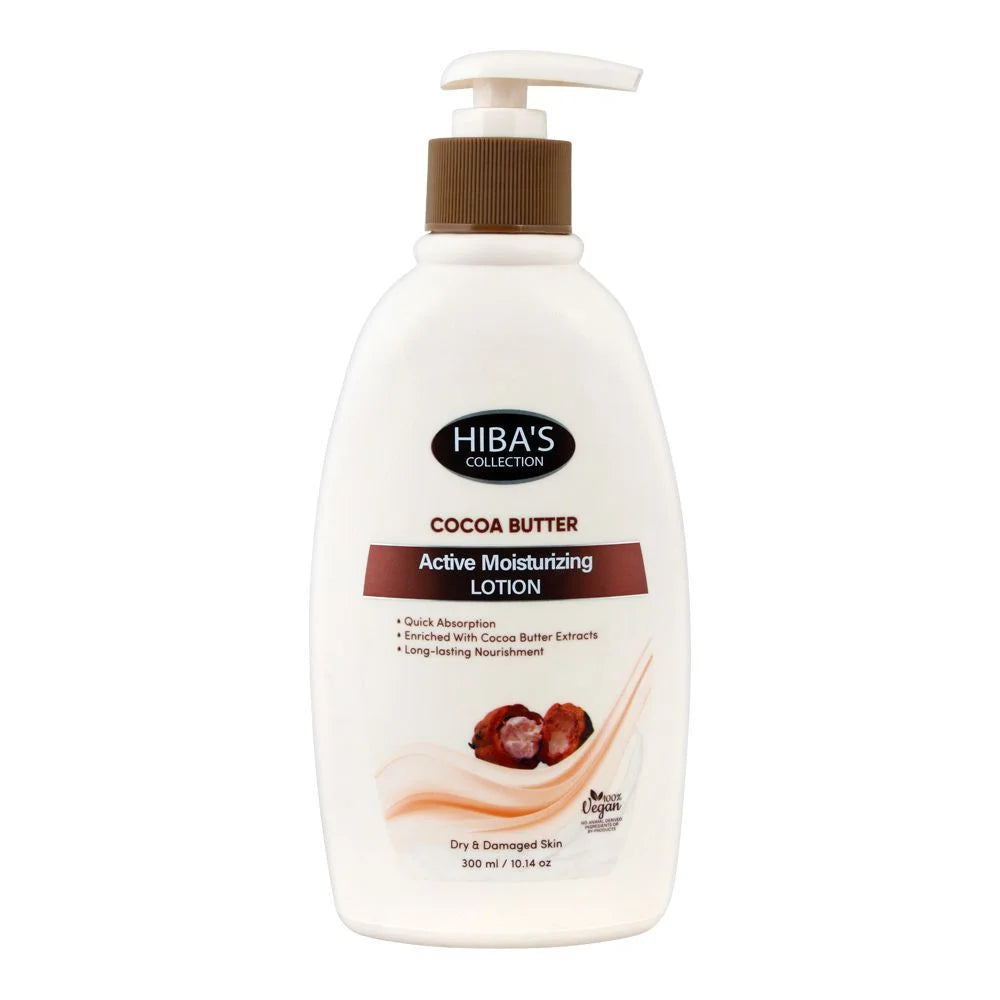 Hiba's Collection Cocoa Butter Active Moisturizing Lotion 300ml