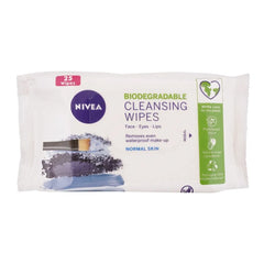 Nivea Biodegradable Normal Skin Cleansing Wipes, Removes Even Waterproof Makeup, 25-Pack