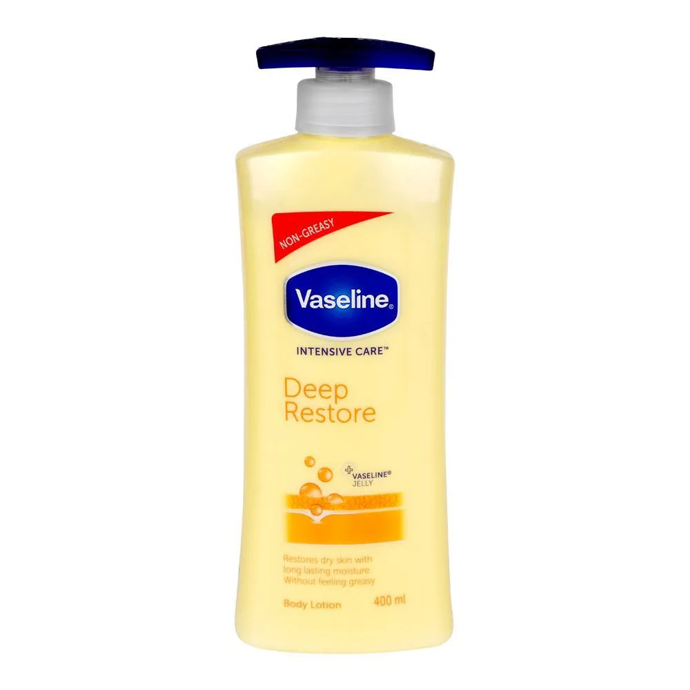 Vaseline Intensive Care Deep Restore Dry Skin Non-Greasy Body Lotion Pump, 400ml