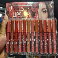 12 Pcs Shiny Essence Nude Lip Gloss