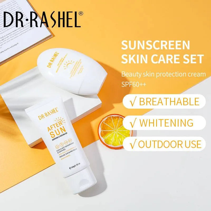 Dr.Rashel 2 PC Set Hydrating And Anti-Aging Sun Protection Cream Soothing & Cooliing Gel Kit 60SPF