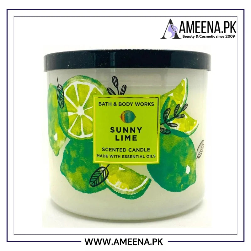 Bath & Body Works Sunny Lime 3 Wick Scented Candles