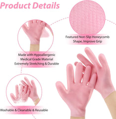 1 Pair Reusable Gel Silicone Hand Gloves