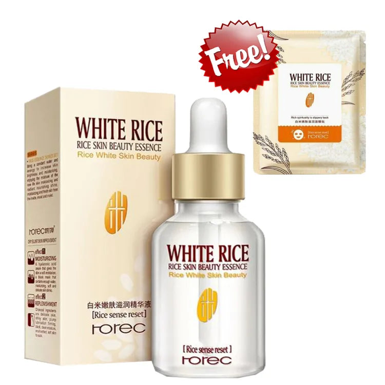 Rorec White Rice Serum Face with Free Sheet Mask