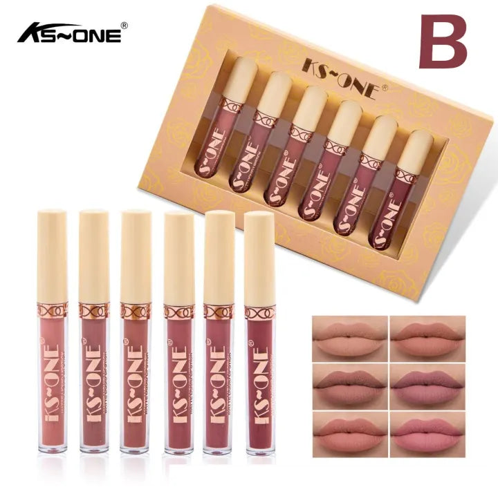 KS-One Set Of 6 Matte Liquid Matte Lipstick Set