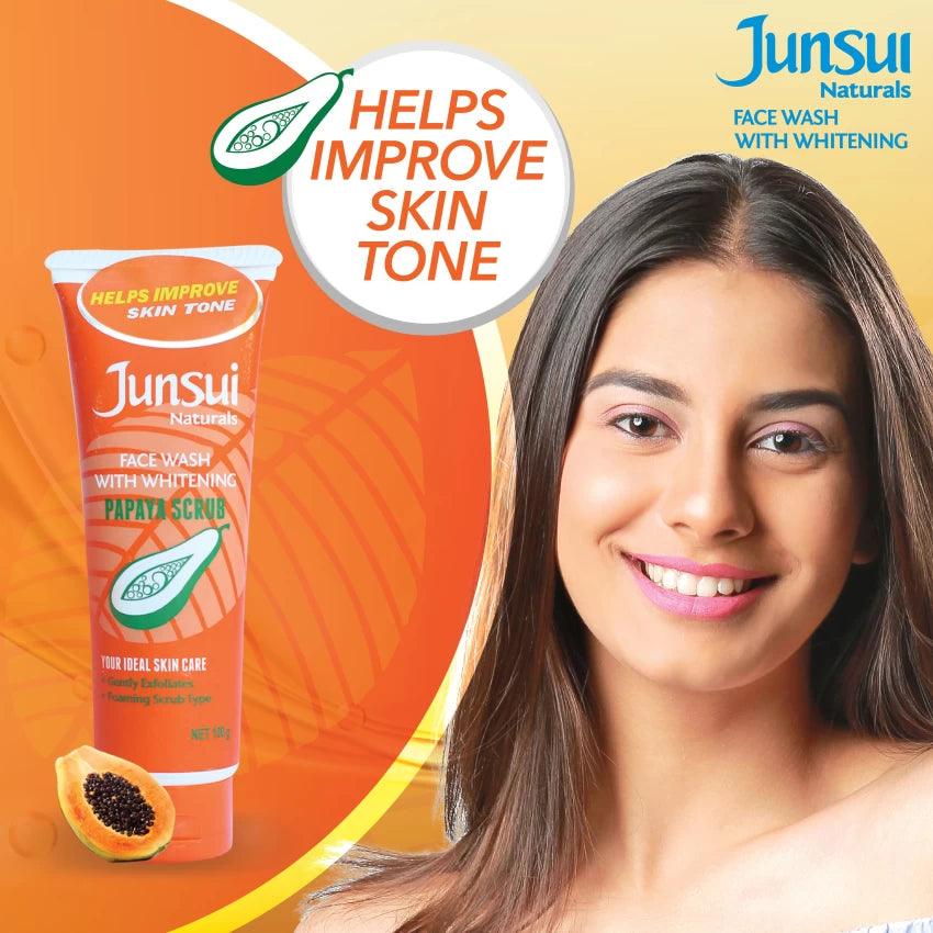 Junsui Face Wash with Whitening Papaya Scrub