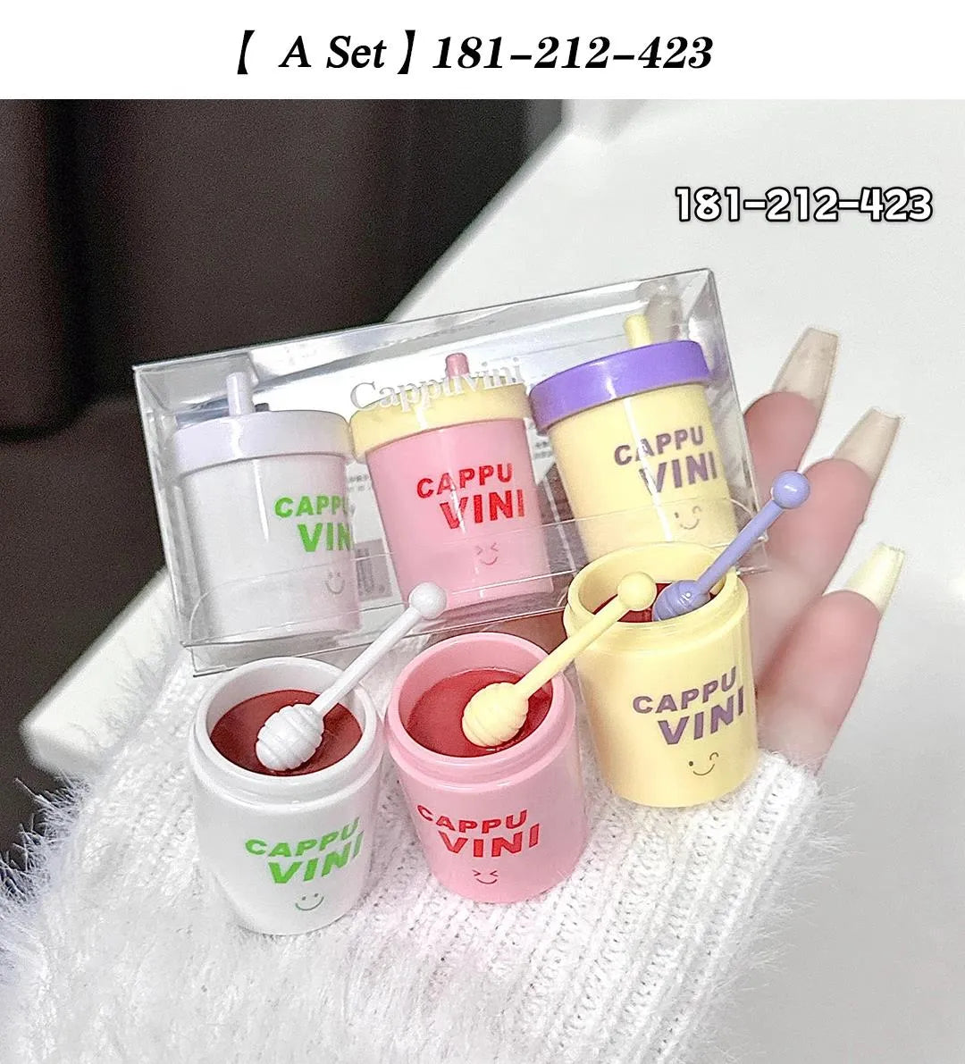 CAPPUVINI  Stain-resistant Straw Cup Lip Gloss 3(Pcs) Set