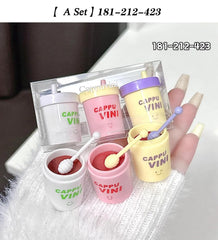 CAPPUVINI  Stain-resistant Straw Cup Lip Gloss 3(Pcs) Set