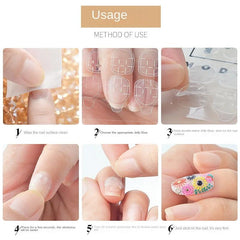 240pcs Nail Glue Sheets Nail Art Glue Adhesive Tape, Double Sided Nail Stickers Pack Of 10 Sheets