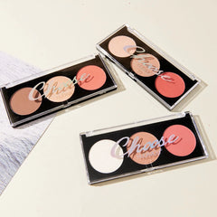 Hudamoji 3 in 1 Color Highlighter Contour Blusher Palette