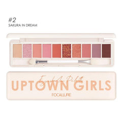 10 Colors Focallure Uptown Girls Eyeshadow Palette