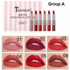 Teyason 2 in 1 Matte Lipgloss Lipstick Set