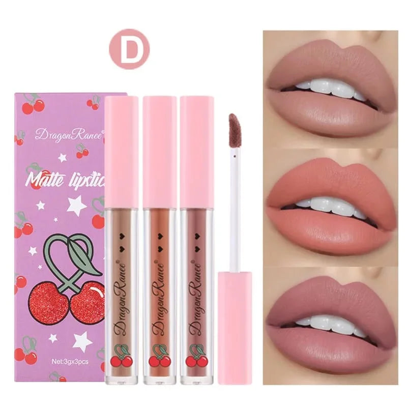 3 Pcs Dragon Ranee Ice Love Little Smoke Tube Lipstick