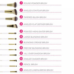 BH Cosmetics - Pink Studded Elegance 12 Piece Brush Set with a Brush Stand