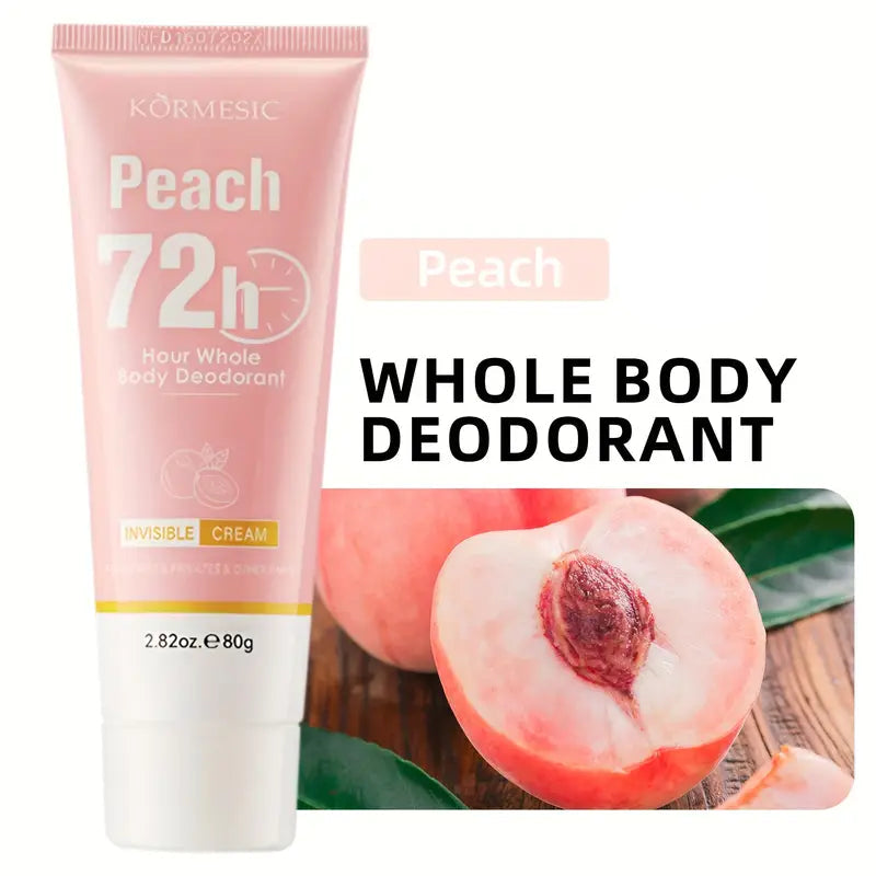 KORMESIC Peach Scented Whole Body Deodorant Cream 72H Odor Control - 80gm