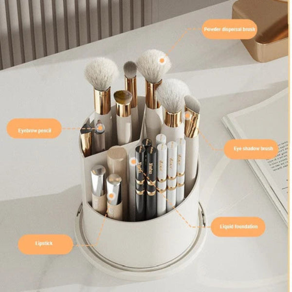 360° Rotating Dustproof Makeup Brush Holder