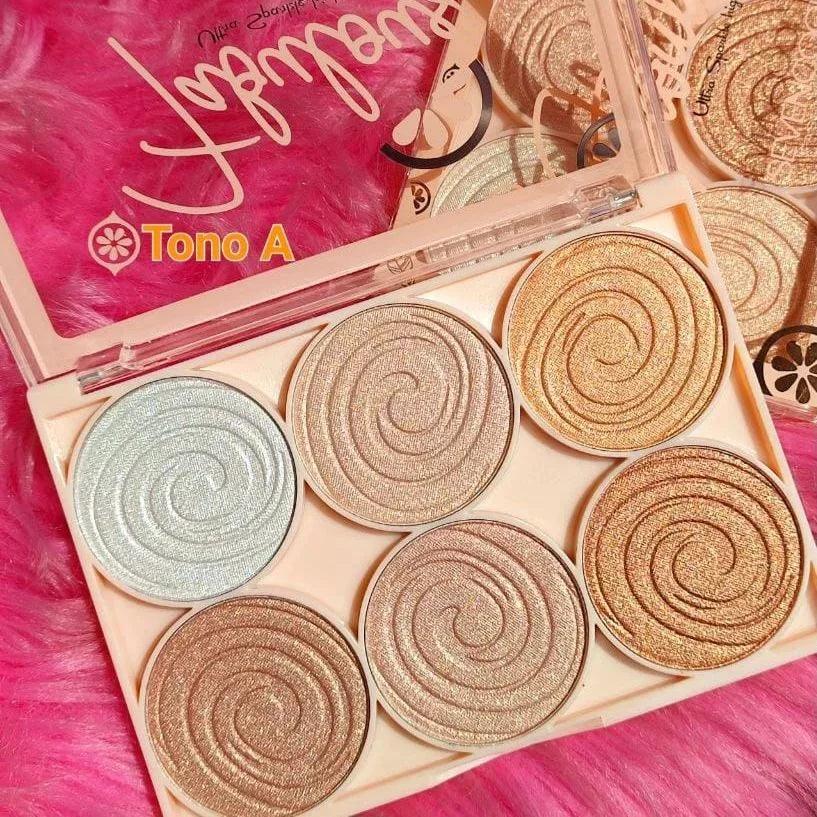 6 Colors Highlighter Palette